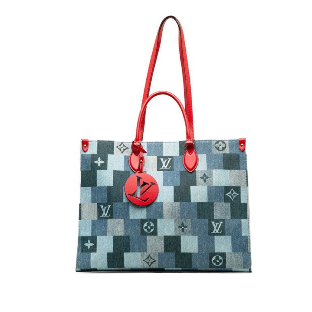 Louis Vuitton Denim Leather OnTheGo GM Tote Bag